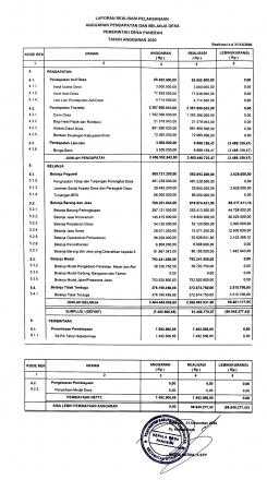 LAPORAN REALISASI PELAKSANAAN APBDES 2020